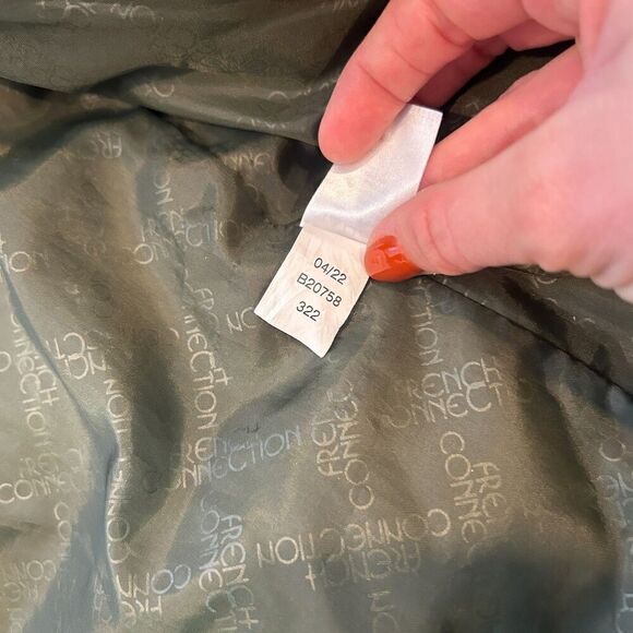 French Connection Green Sherpa Trim Puffer Coat Women's Size XL - Picture 9 of 13